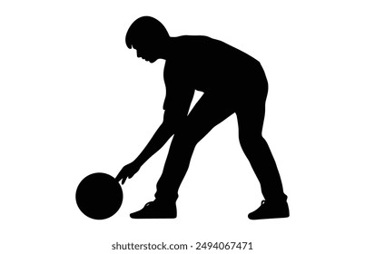 Lawn Bowls Silhouette Vector isolated on a white background