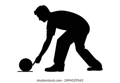 Lawn Bowls Silhouette Vector isolated on a white background