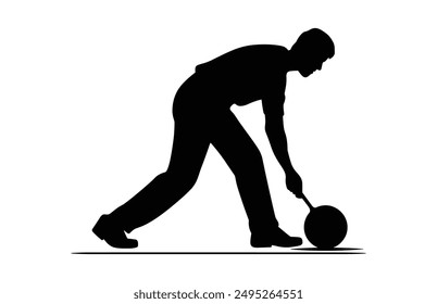 Lawn Bowls Silhouette Vector isolated on a white background