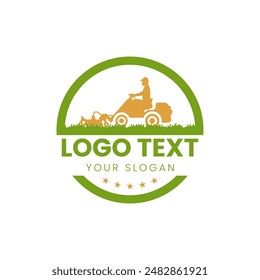 LAwn care badge Logo Vector Design