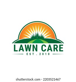 Lawn Care Business Logo Design Badge Template