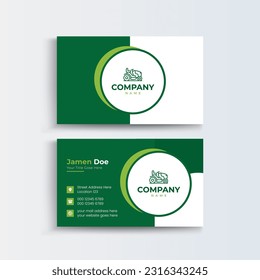 Lawn Care Clean and simple modern business card, Modern simple light business card template with flat user interface. Double-sided creative Lawn Care business card template