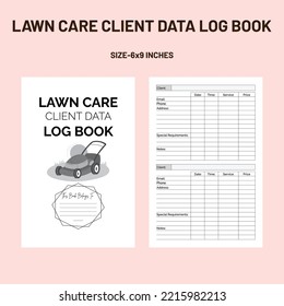 Lawn Care Client Data Log Book
