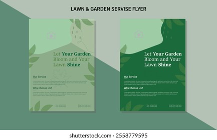 lawn care flyer design template. landscaping and gardening lawn care service flyer, poster, leaflet design