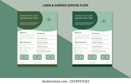 lawn care flyer design template. landscaping and gardening lawn care service flyer, poster, leaflet design