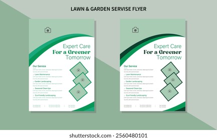 lawn care flyer design template. landscaping and gardening lawn care service flyer, poster, leaflet design.