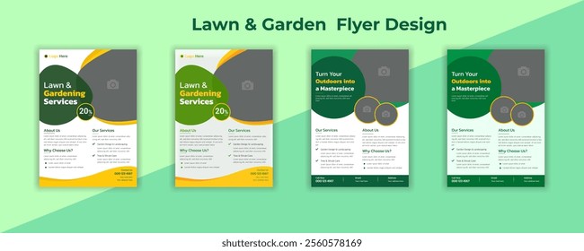 lawn care flyer design template. landscaping and gardening lawn care service flyer, poster, leaflet design. Postcard Template, Eddm Postcard Design, Event Card Design, Direct Mail Template.