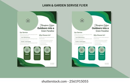 lawn care flyer design template. landscaping and gardening lawn care service flyer, poster, leaflet design