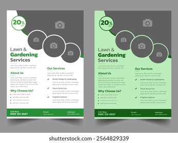 lawn care garden or landscaping service flyer template leaflet, poster, advertise, reports, brochure cover design poster, business, care, lawn mower, template, mag, advert, advertising, aquatic, care