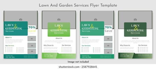  lawn care garden or landscaping services Tree and gardening service poster leaflet design. lawnmower flyer template.