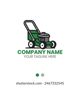 Lawn care or gardening service lawn mower logo