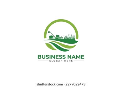  lawn care, grass trimming, landscape, grass, agriculture concept logo design