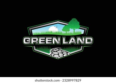  lawn care, grass trimming, landscape, grass, agriculture concept logo design