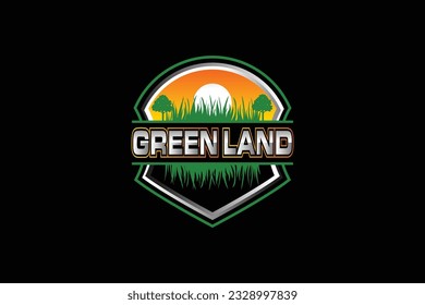  lawn care, grass trimming, landscape, grass, agriculture concept logo design