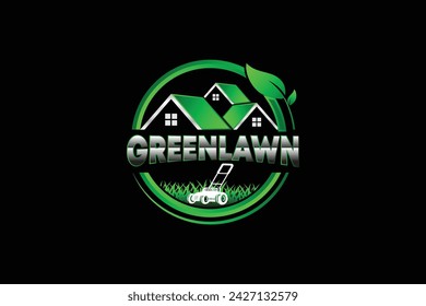 lawn care, grass trimming, landscape, grass, agriculture concept logo design