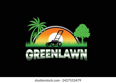 lawn care, grass trimming, landscape, grass, agriculture concept logo design	