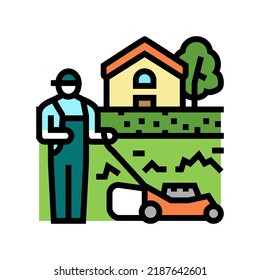 lawn care landscape color icon vector. lawn care landscape sign. isolated symbol illustration