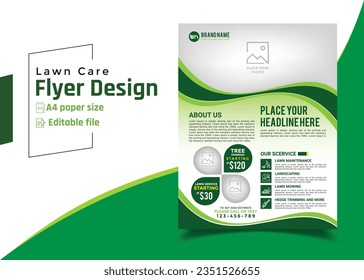 Lawn care and Landscape flyer and brochure design template