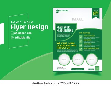 Lawn care and landscape flyer design template