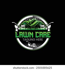 Lawn Care and Landscaping emblem Logo