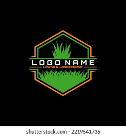 Lawn Care, landscaping service logo design vector 