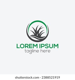 Logo de Lawn care. Cortadora creativa - servicio de diseño de logotipo de cuidado de césped vectores de logotipo aislado