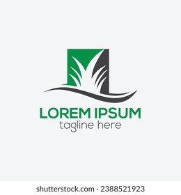 Logo de Lawn care. Cortadora creativa - servicio de diseño de logotipo de cuidado de césped vectores de logotipo aislado