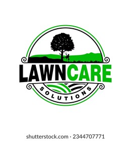 lawn care logo design creative idea vector design inspiration	