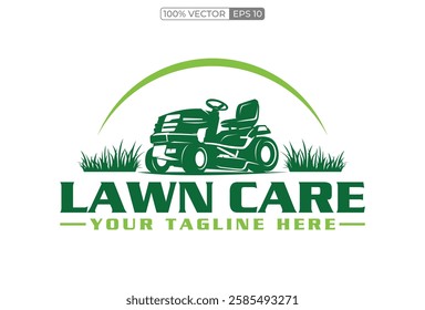 Lawn care logo design on transparant background. Featuring bold and vibrant graphics