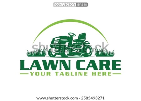 Lawn care logo design on transparant background. Featuring bold and vibrant graphics