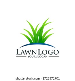 Lawn care logo design template vector