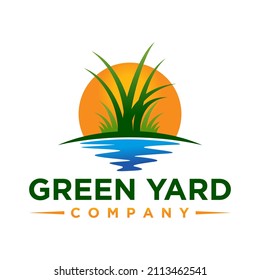 Lawn care logo design template vector