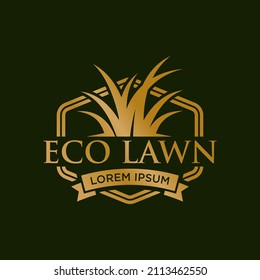 Lawn care logo design template vector