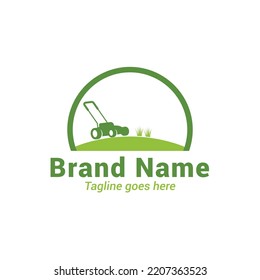 Lawn care logo design template, landscape, grass concept logo design