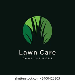 Lawn care logo design template vector illustration with creative idea