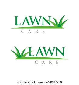 Lawn care logo design template vector