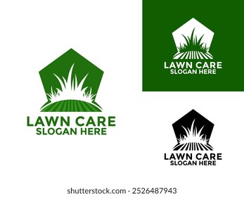 Vector Plantilla de diseño de logotipo de cuidado del césped, paisaje, concepto de césped diseño de logotipo