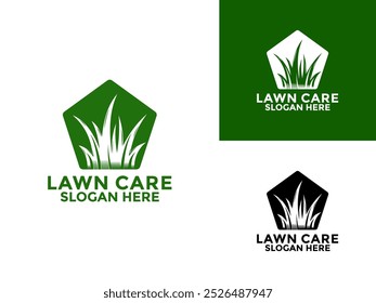 Lawn care logo design vector, landscape, grass concept logo design template