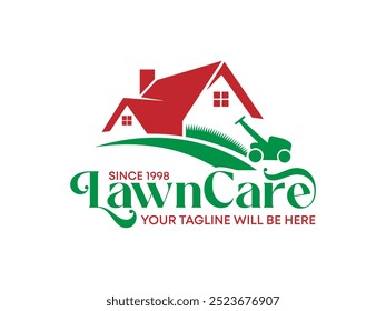 Lawn Care logo, Lawn Care service logo modern design vector illustration, Flat and minimal landscape logo, Lawn mower logo vector design for home lawn care