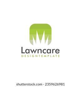 Lawn Care Logo. The simple design with a combination of white and light dark green looks elegant. Lawn Services Logo Vector