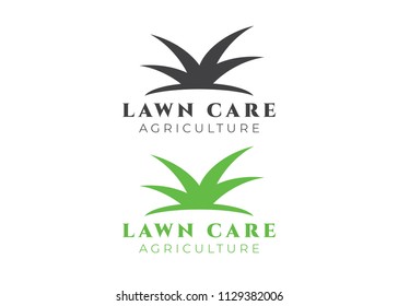 Lawn care logo vector. Lawn grass service vector logotype