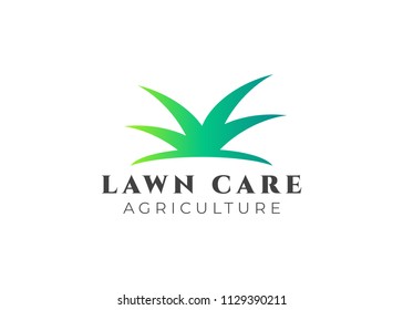 Lawn care logo vector. Lawn grass service vector logotype