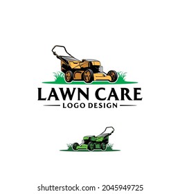 lawn care - lawn mower isolated logo vector