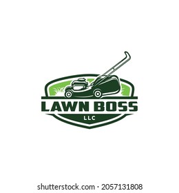 Lawn Care - Lawn Mower Isolated Logo Vector