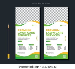 Lawn Care Rack Card Or Dl Flyer Design Template Lawn Mower Roll Up Banner Template