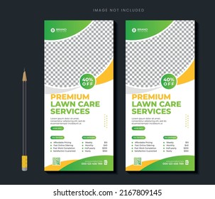 Lawn Care Rack Card Or Dl Flyer Design Template Lawn Mower Roll Up Banner Template