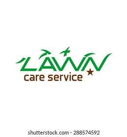 Lawn Care Service Text Logo