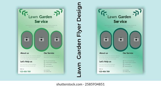 Lawn care social media post promotion template design