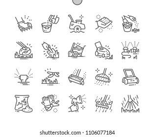 Lawn care Well-crafted Pixel Perfect Vector Thin Line Icons 30 2x Grid for Web Graphics and Apps. Simple Minimal Pictogram