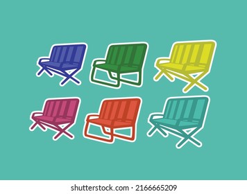 Lawn Chair Design Modern Vector Illustration